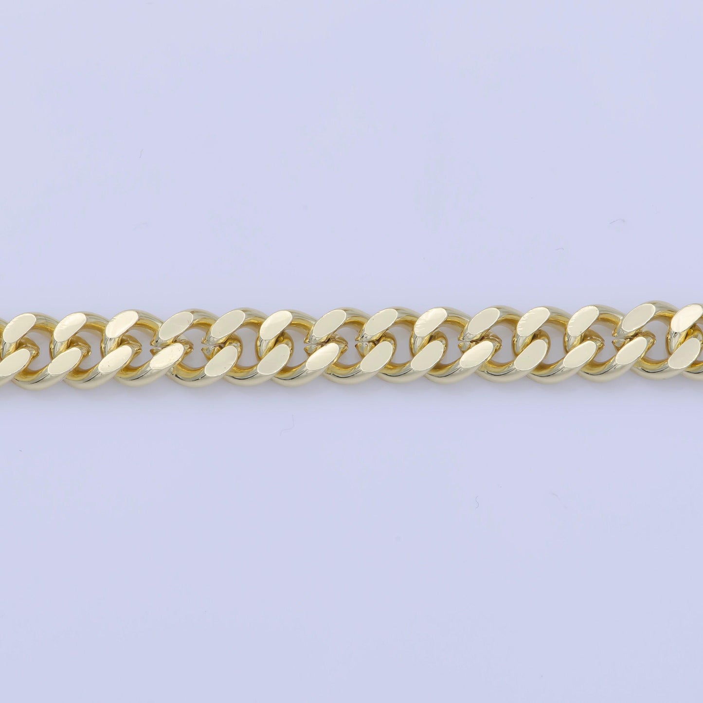 Gold 6mm cuban curb chain by yard, cuban curb chain by foot, wholesale bulk roll chain for jewelry making, thickness 2.4mm, roll-416