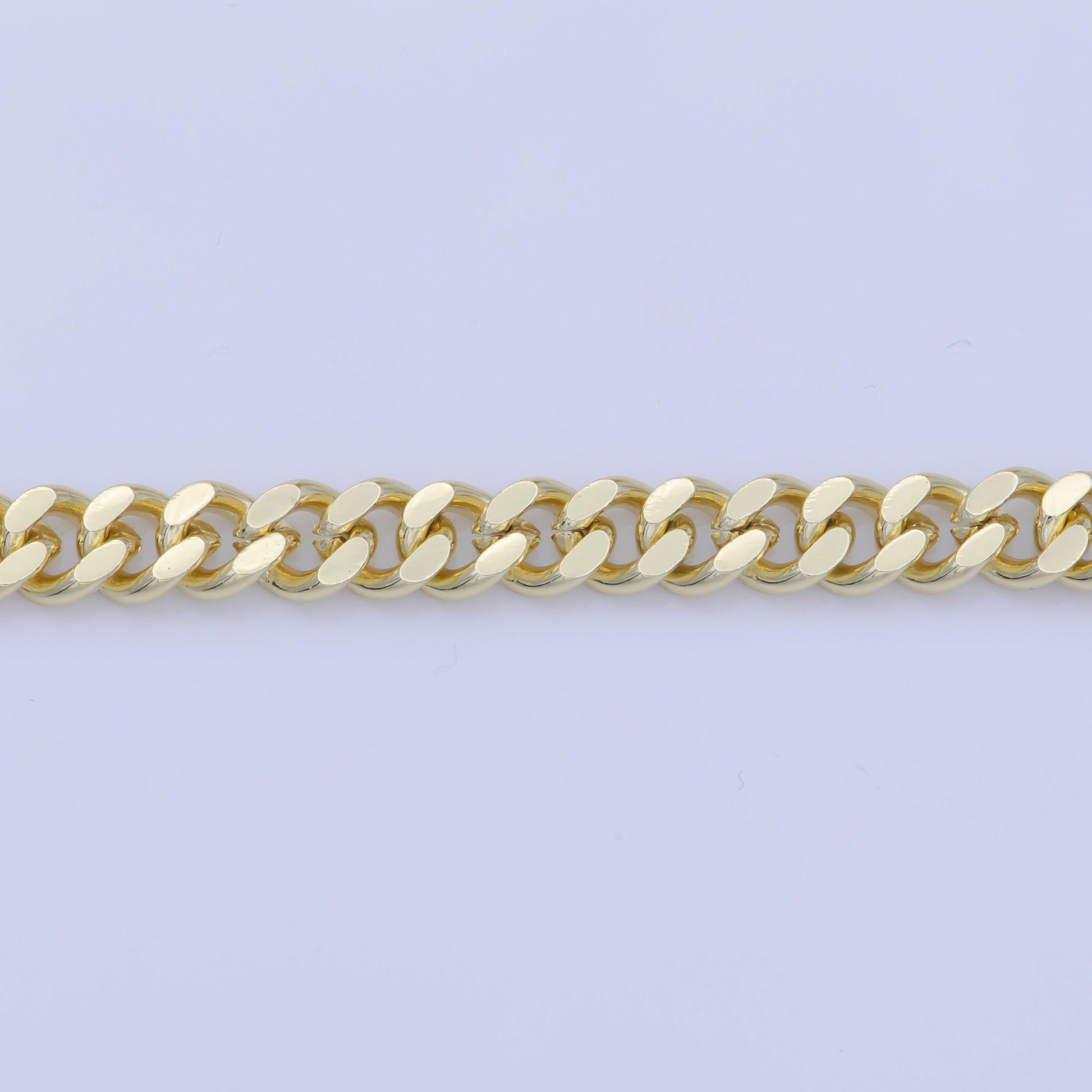 Gold 6mm cuban curb chain by yard, cuban curb chain by foot, wholesale bulk roll chain for jewelry making, thickness 2.4mm, roll-416