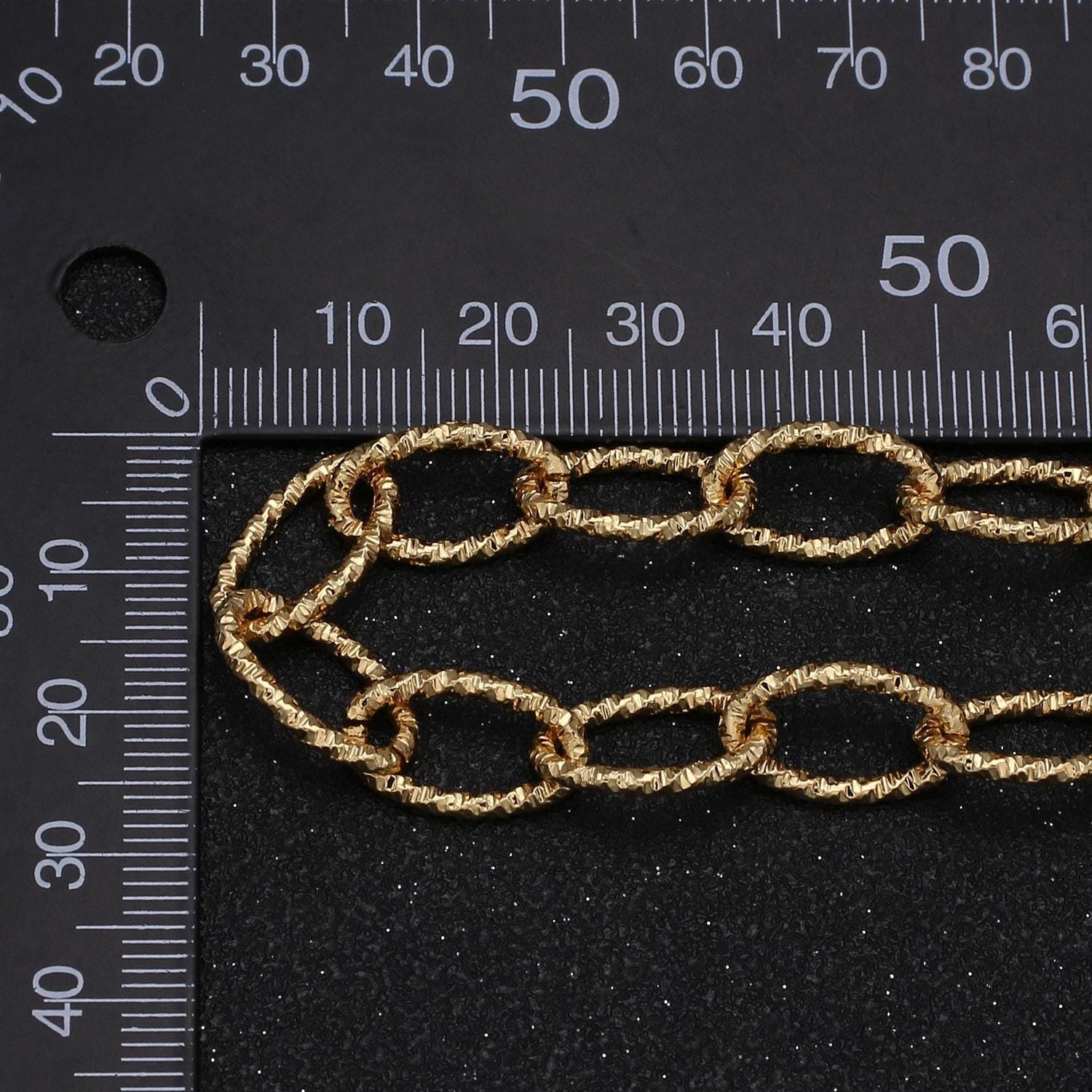 Gold oval rolo special design chain by yard, sparkly link chain, fancy wholesale bulk roll chain for jewelry making, width 9.4mm,roll-492