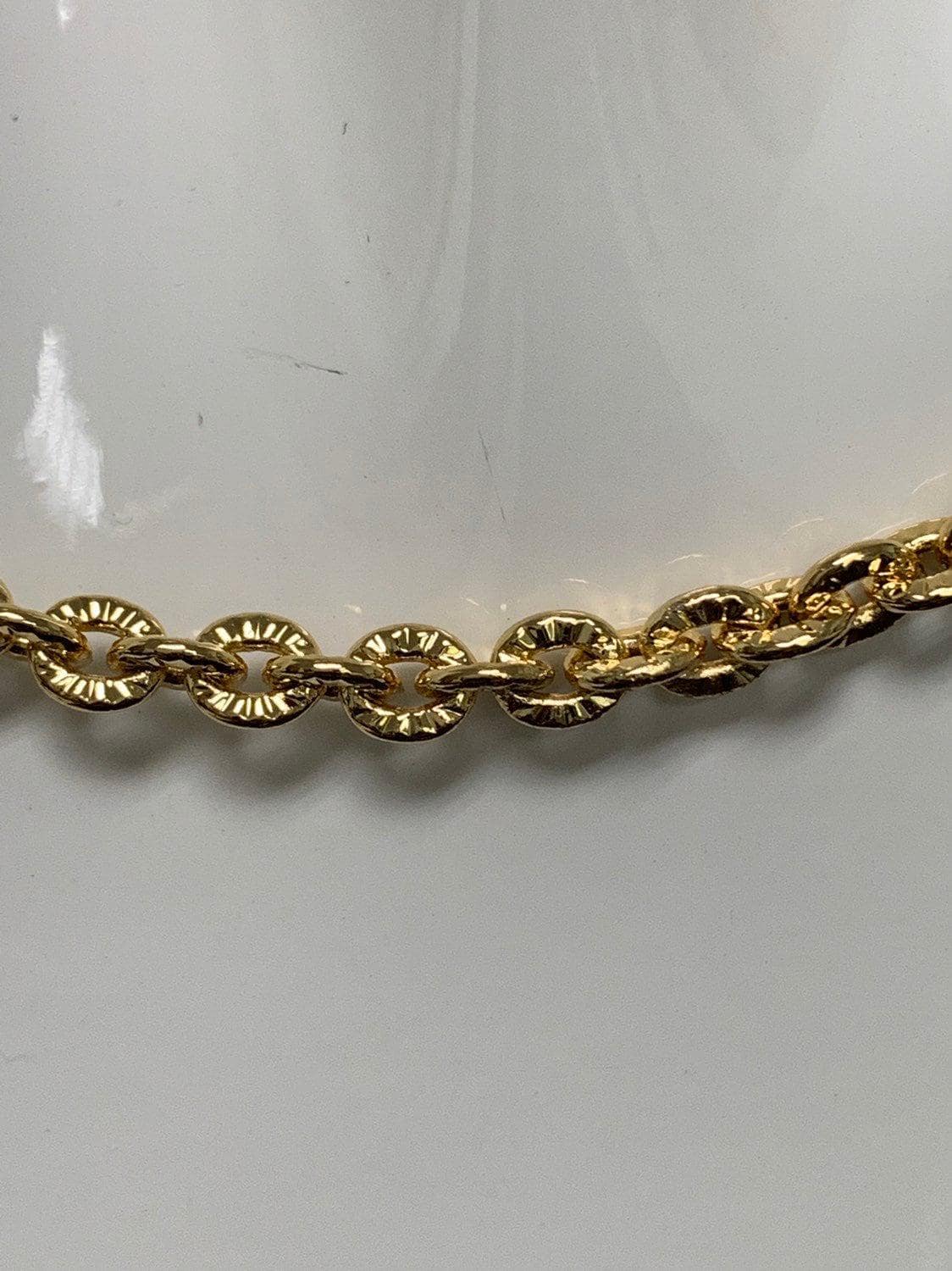 14k gold oval rolo chain by yard, sunburst stamp oval link, wholesale bulk roll chain for jewelry making, width 3.7mm, 469