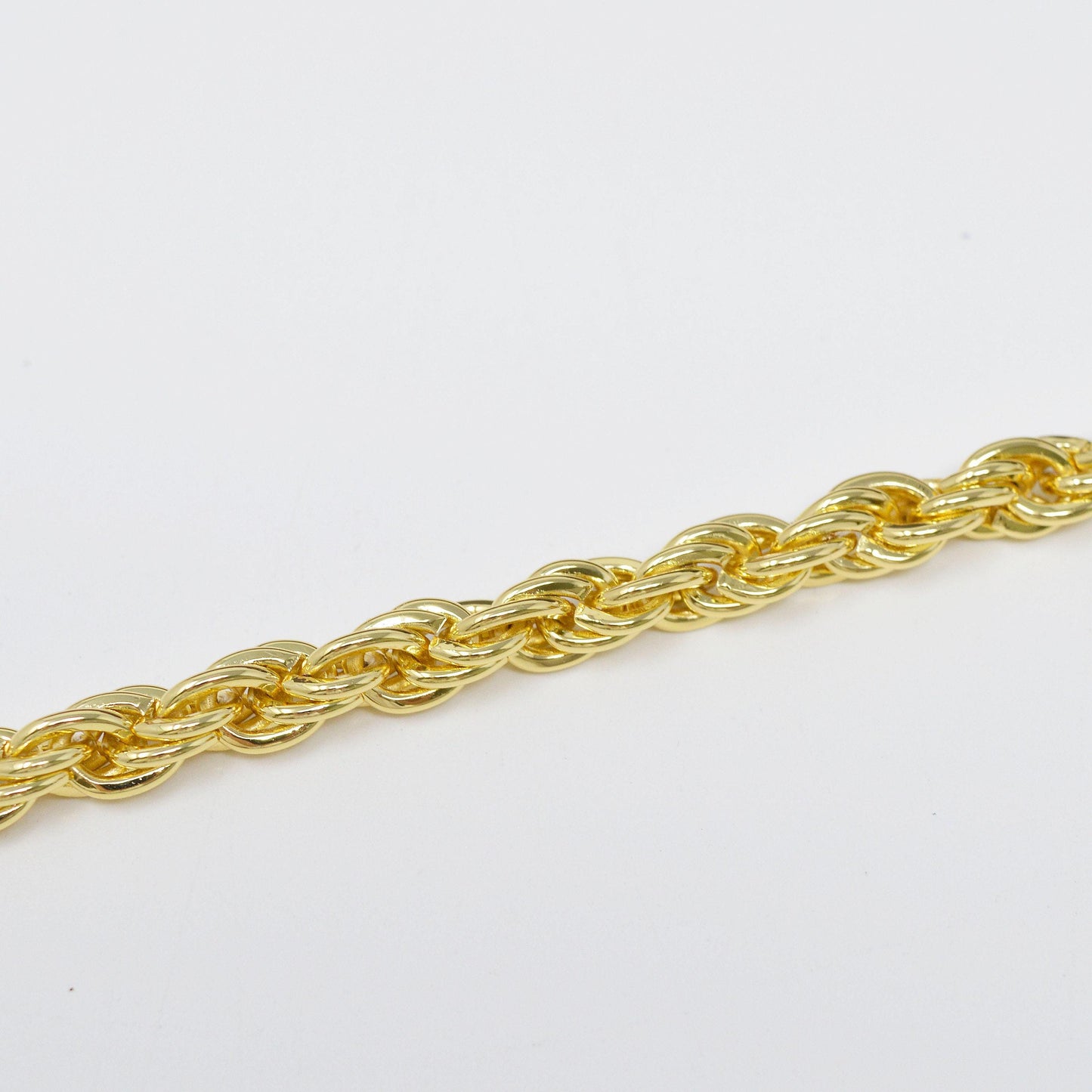 Bold rope open chain 14k gold by yard, double oval link chain, yellow gold thick rope for diy craft, roll- 434