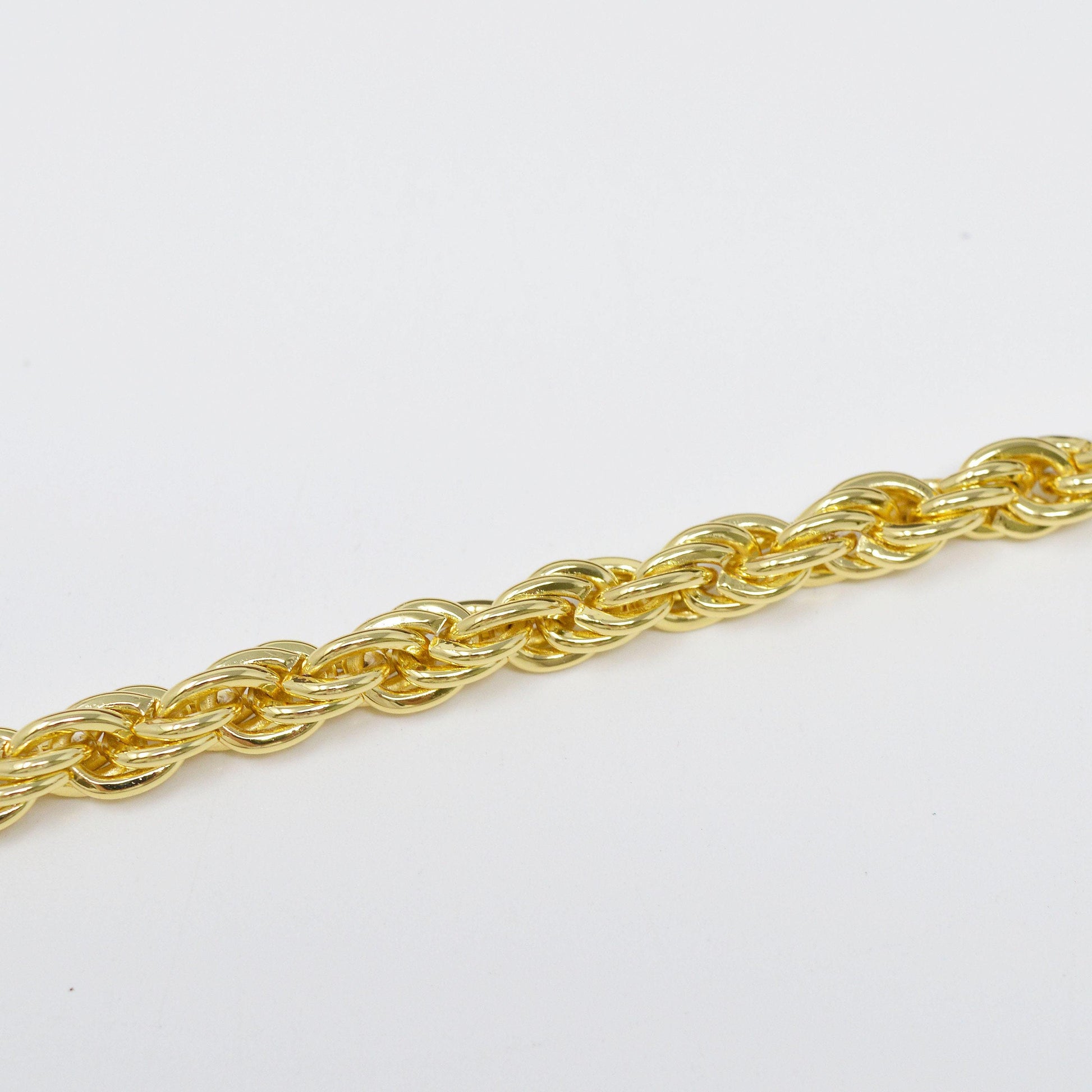Bold rope open chain 14k gold by yard, double oval link chain, yellow gold thick rope for diy craft, roll- 434