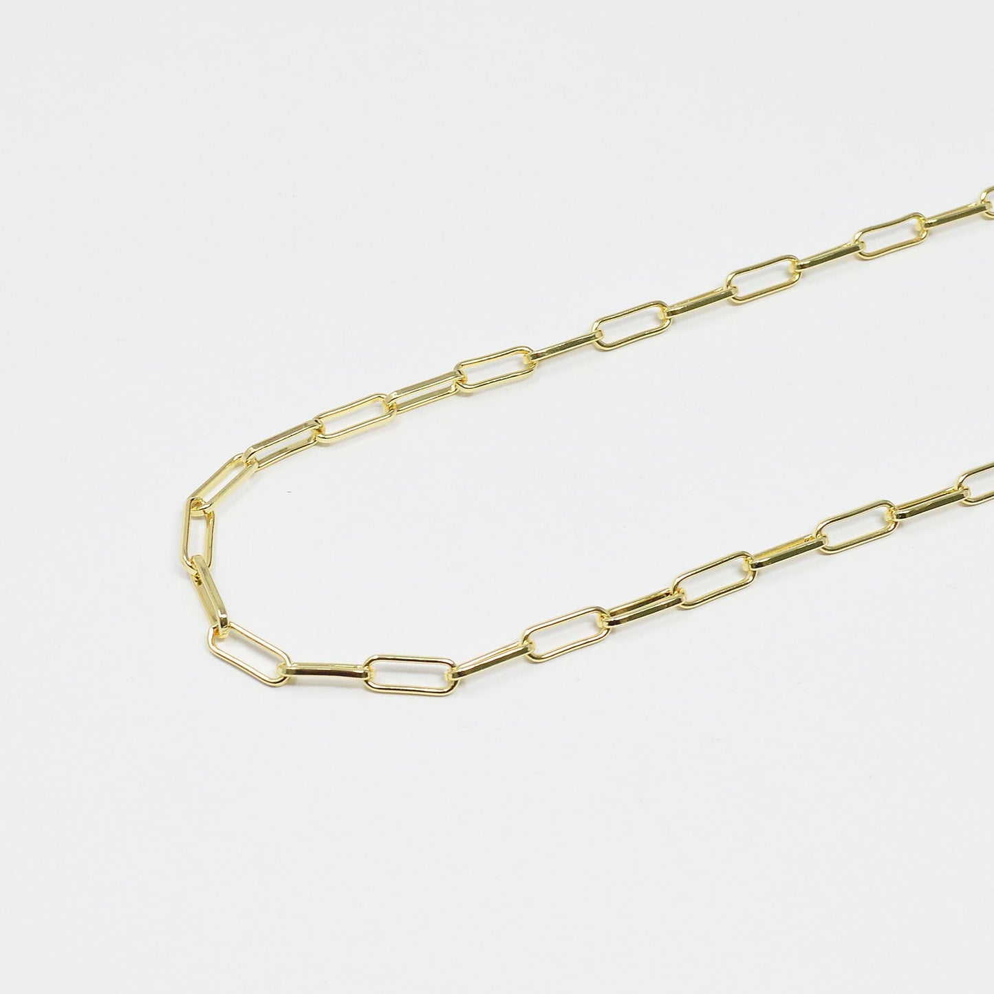 Gold paperclip rolo cable chain by yard, slender paper clip chain, gold cable rolo chain, thicknest 1.1mm, roll-427