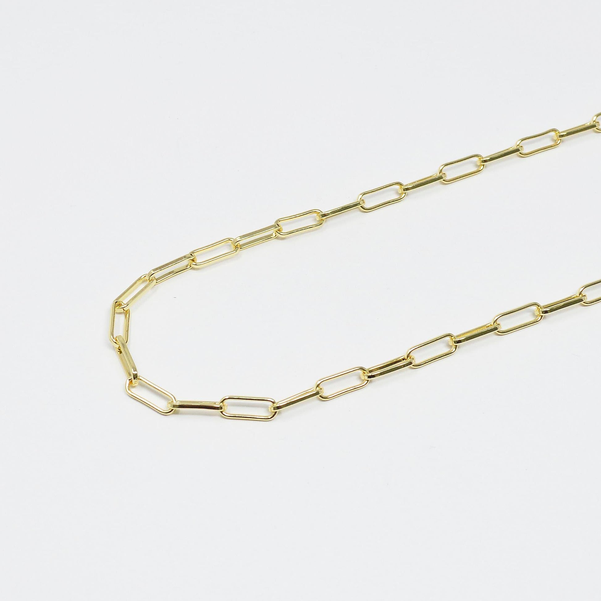 Gold paperclip rolo cable chain by yard, slender paper clip chain, gold cable rolo chain, thicknest 1.1mm, roll-427