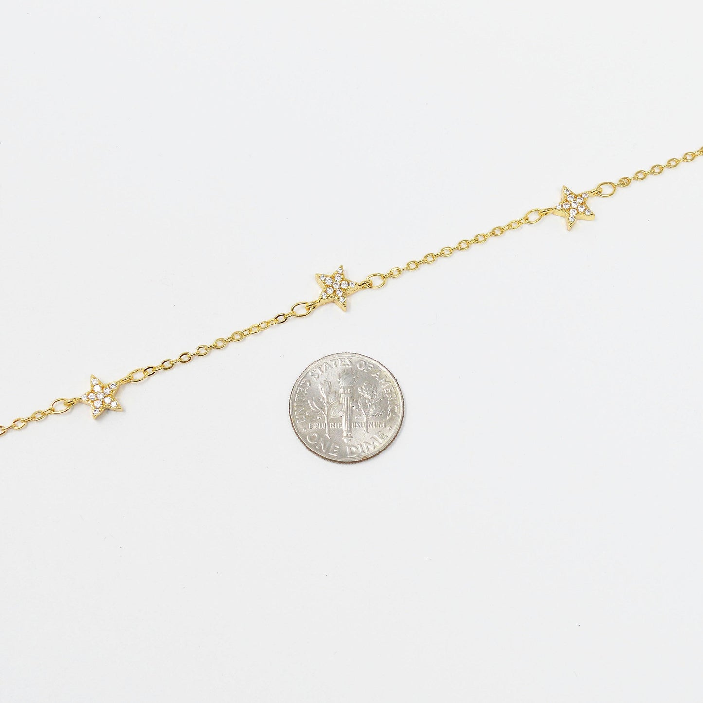 Cubic star 24k gold chain by yard, polaris cz charm specialty link chain by foot, north star 6.8mm x6.8mm chain 0.7mm thick,roll- 415