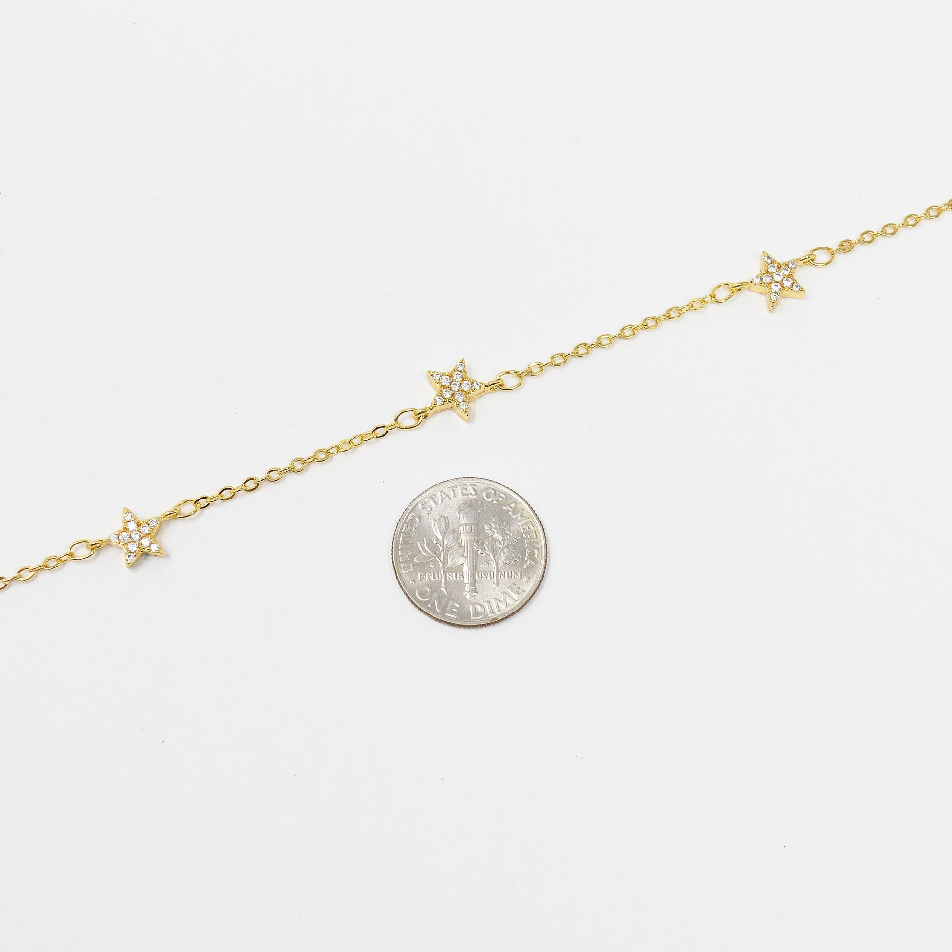 Cubic star 24k gold chain by yard, polaris cz charm specialty link chain by foot, north star 6.8mm x6.8mm chain 0.7mm thick,roll- 415