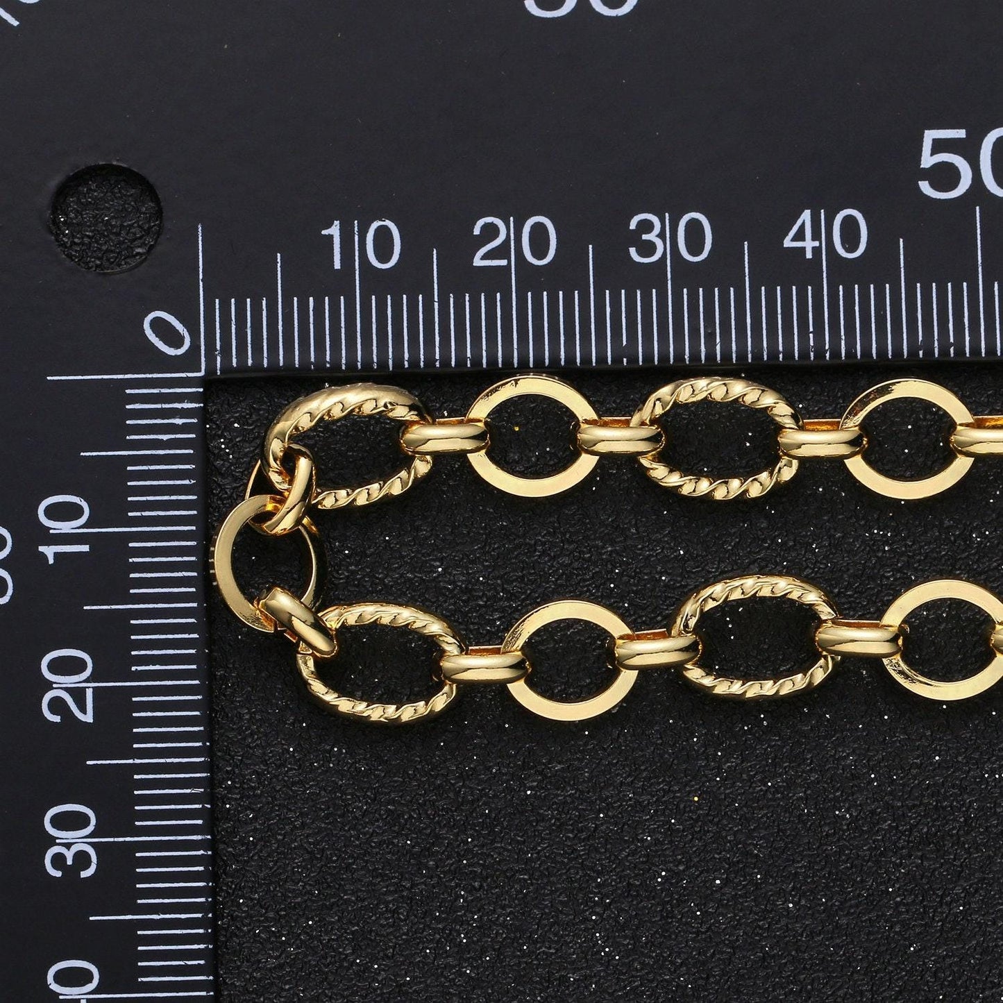 24k gold oval rolo cable chain by yard, link cable twistedvelongate chain , new design rolo chain, roll-348