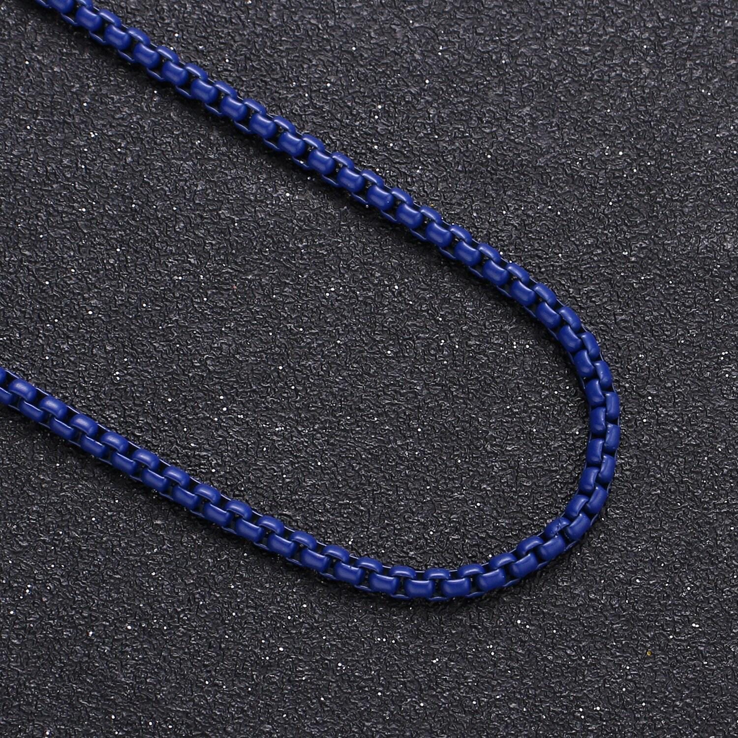 Black, navy blue, lime green color fancy enamel link rolo cable chain by yard, square link chain by yard, width 2.6mm,roll-338,339,340