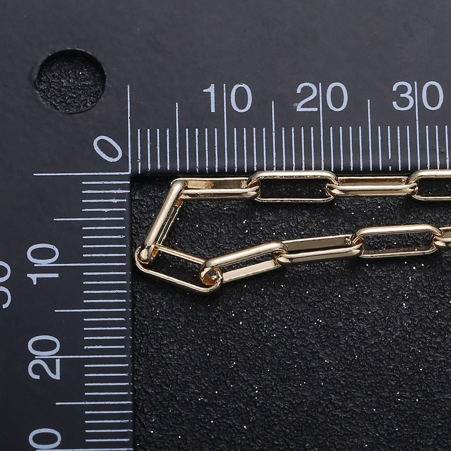 16k gold paperclip rolo cable chain by yard, cable rolo chain by foot, thicknest 1.2mm,roll-308