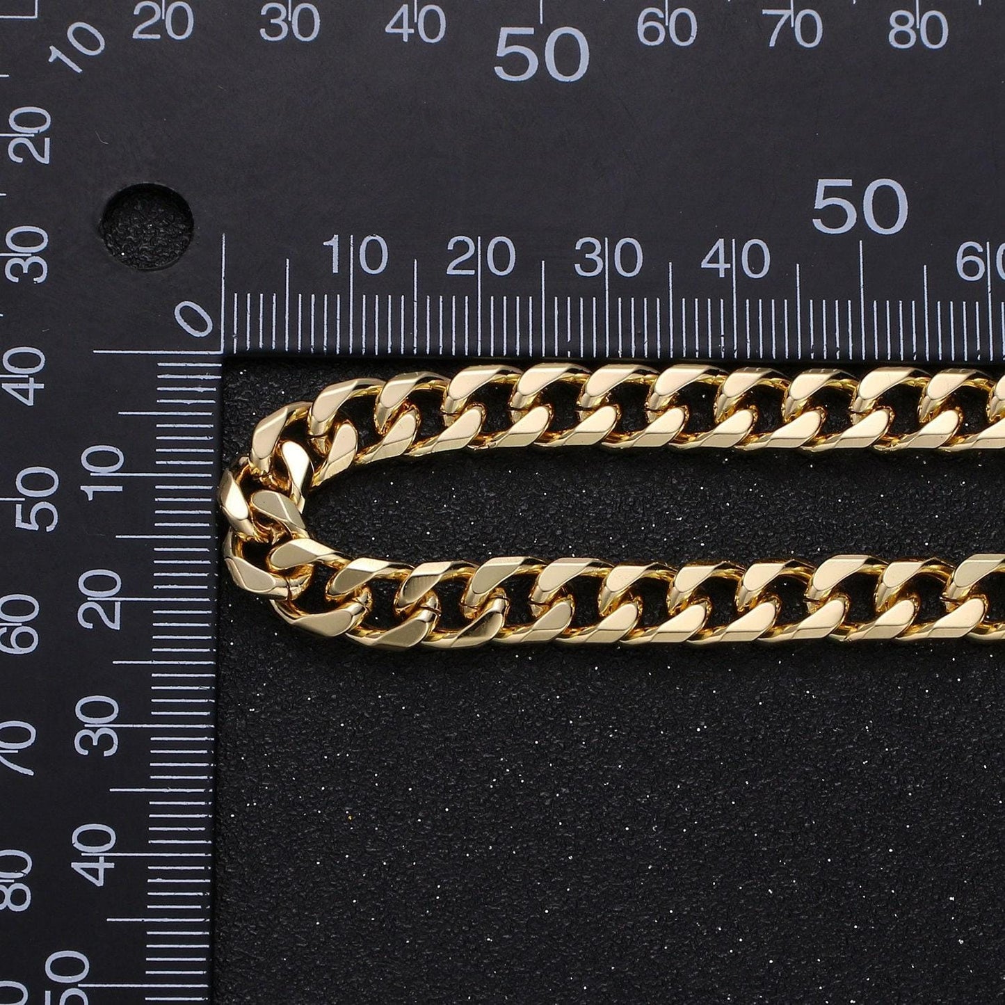 24k gold filled 6.8mm cuban curb chain by yard, cuban curb chain, wholesale bulk roll chain for diy craft, thickness 2.5mm,roll-305