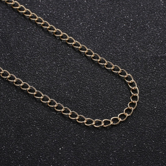 24k gold rolo cable chain by yard, oval link chain, wholesale bulk roll chain for diy jewelry, thickness 0.3mm,288/388