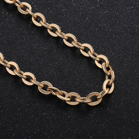 6.5x8.5mm 16k gold rolo cable chain by yard, chunky cable rolo chain by foot, wholesale bulk roll chain for diy jewelry,285