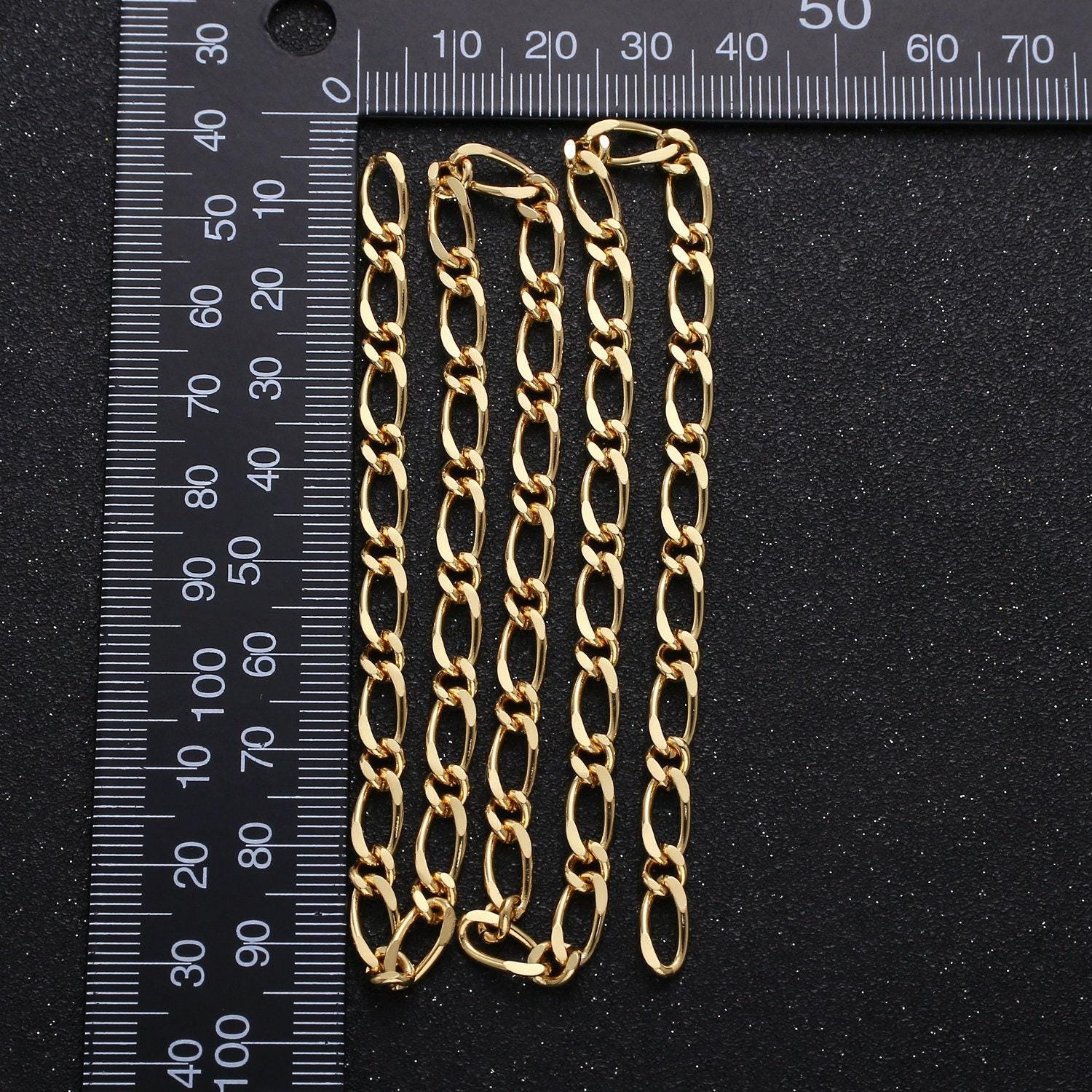 24k gold plated figure 8 chain by yard, gold figure eight chain by foot, wholesale bulk roll chain for jewelry making, size 11x5mm, roll-276