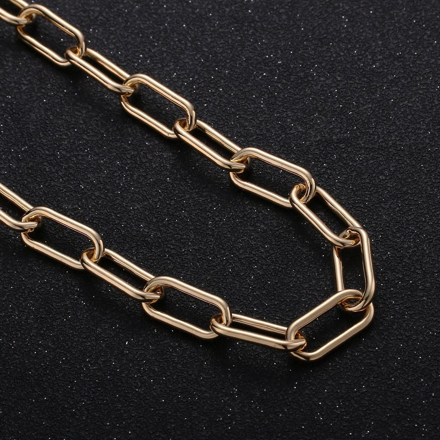 18k gold 1.5mm thick paperclip rolo cable chain by yard, gold plated cable rolo chain,wholesale bulk roll chain for diy jewelry,272