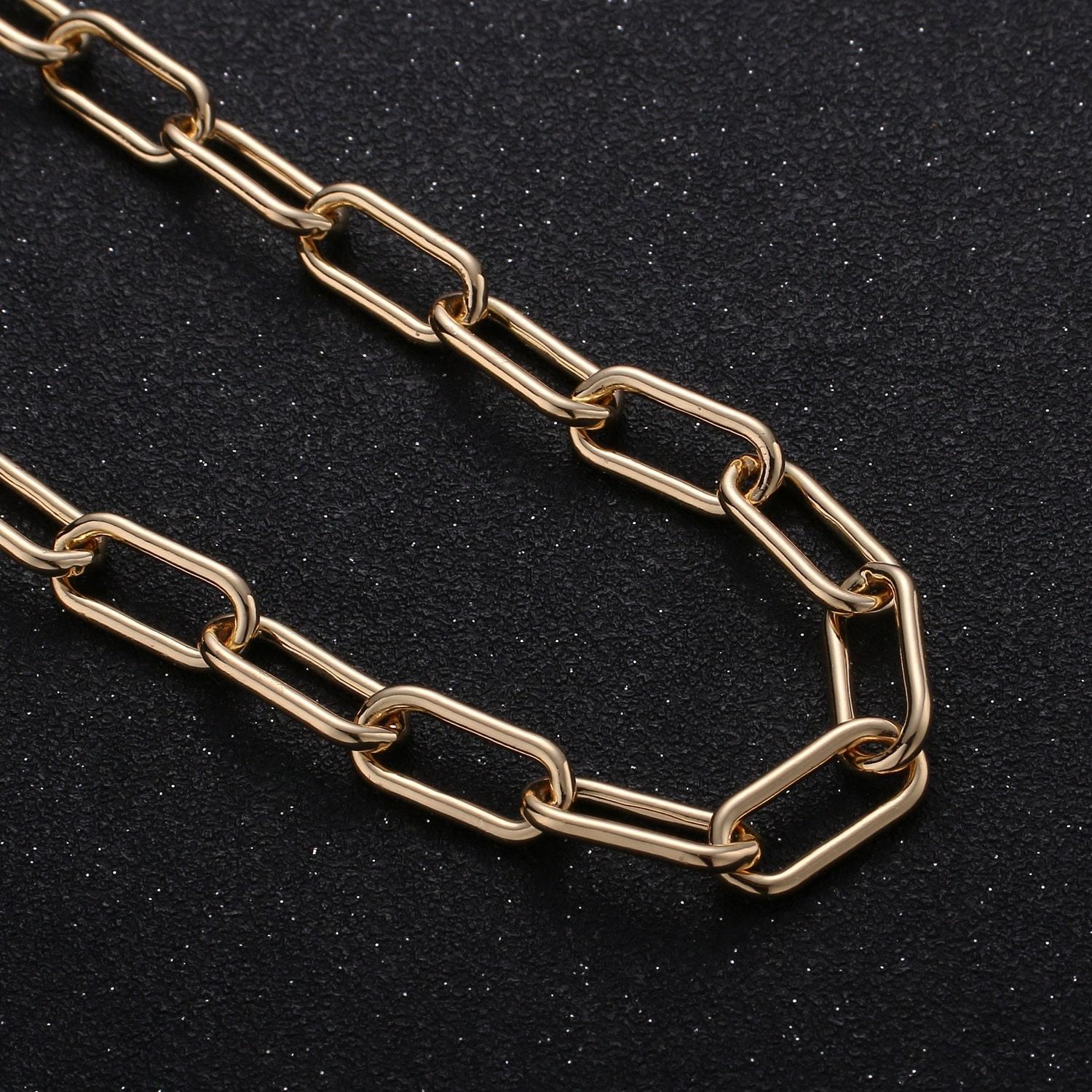 18k gold 1.5mm thick paperclip rolo cable chain by yard, gold plated cable rolo chain,wholesale bulk roll chain for diy jewelry,272