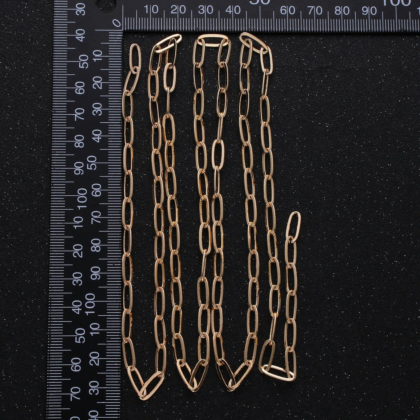Gold paperclip rolo cable chain by yard, oval gold cable rolo chain by foot, thicknest 1 mm, roll-256