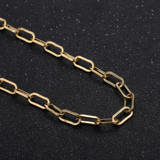 24k gold paper clip chain by yard, gold elongated chain, wholesale bulk roll chain jewelry making for layer bracelet necklace,241