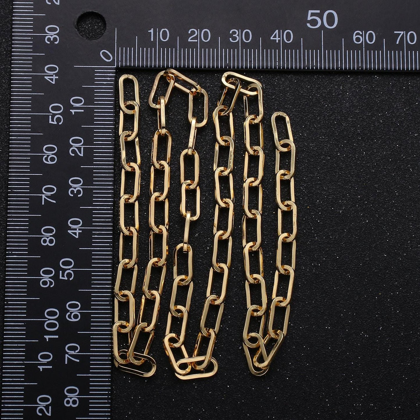 24k gold paper clip chain by yard, gold elongated chain, wholesale bulk roll chain jewelry making for layer bracelet necklace,241