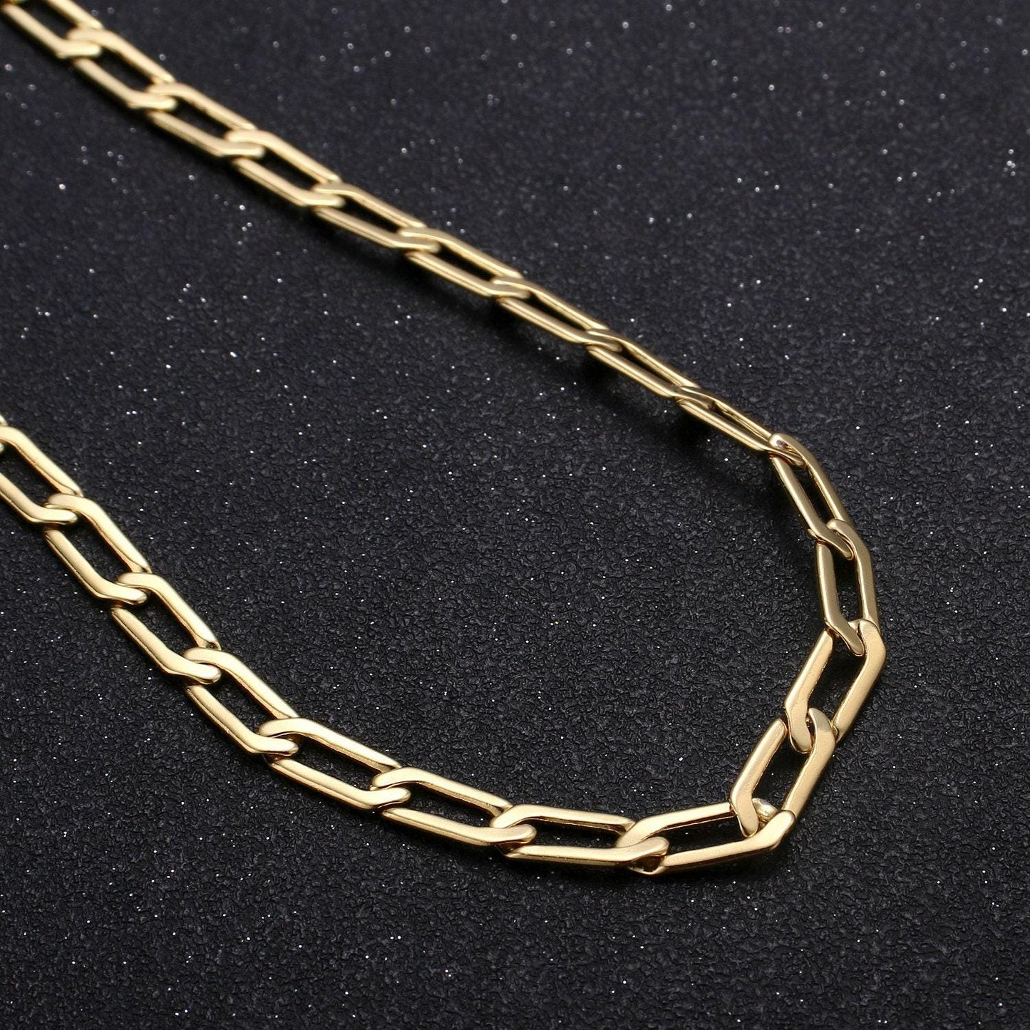 24k gold rolo cable paperclip chain by yard, link cable thick elongate chain, wholesale bulk roll chain diy jewelry 13x6mm,238