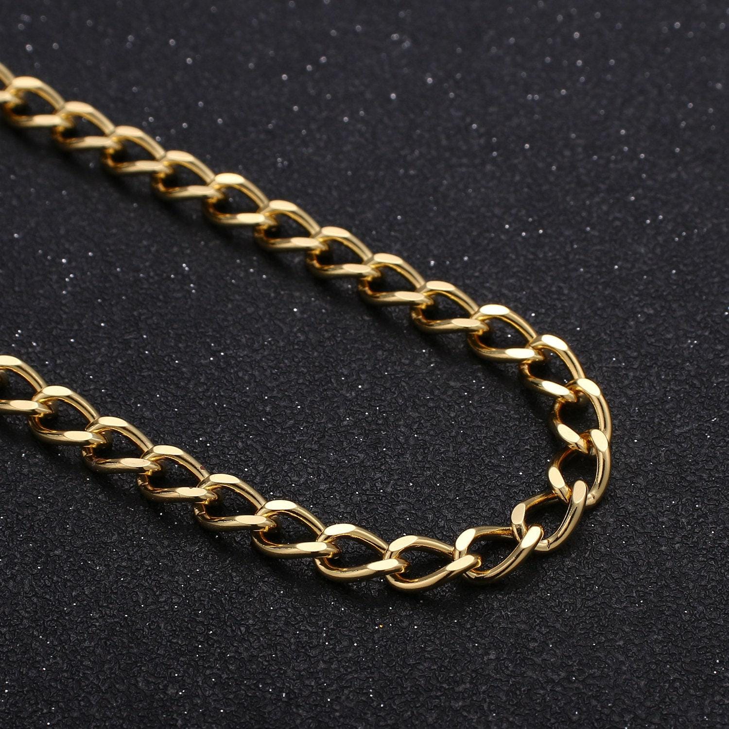 24k gold miami curb chain by yard, gold cuban curb chain by foot, wholesale bulk roll chain jewelry making 8x5mm,236