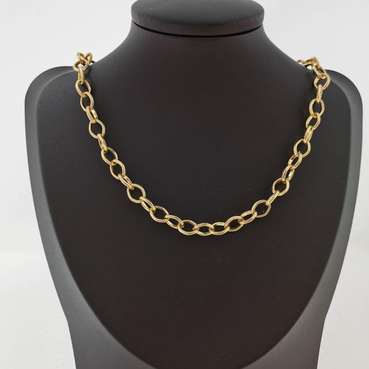 24k gold oval rolo chain by yard, oval link chain by foot, wholesale bulk roll chain for jewelry making, width 8mm, 211, 216