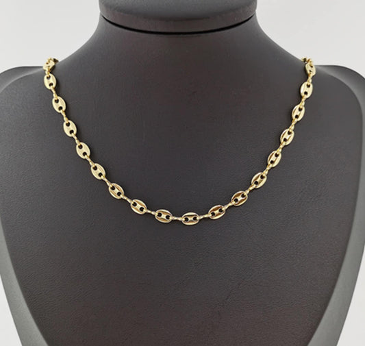 24k gold mariner anchor by yard, figure 8 chain by foot, wholesale bulk roll chain for jewelry making, size 7x5mm,176 / 189