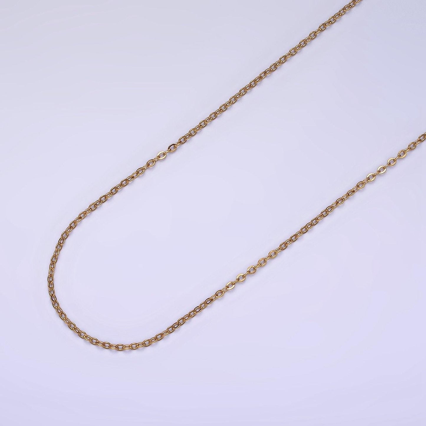 Fine gold stainless steel cable chain 1.1mm by yard for jewelry making supply unfinished cable chain wholesale bulk chain roll-1469