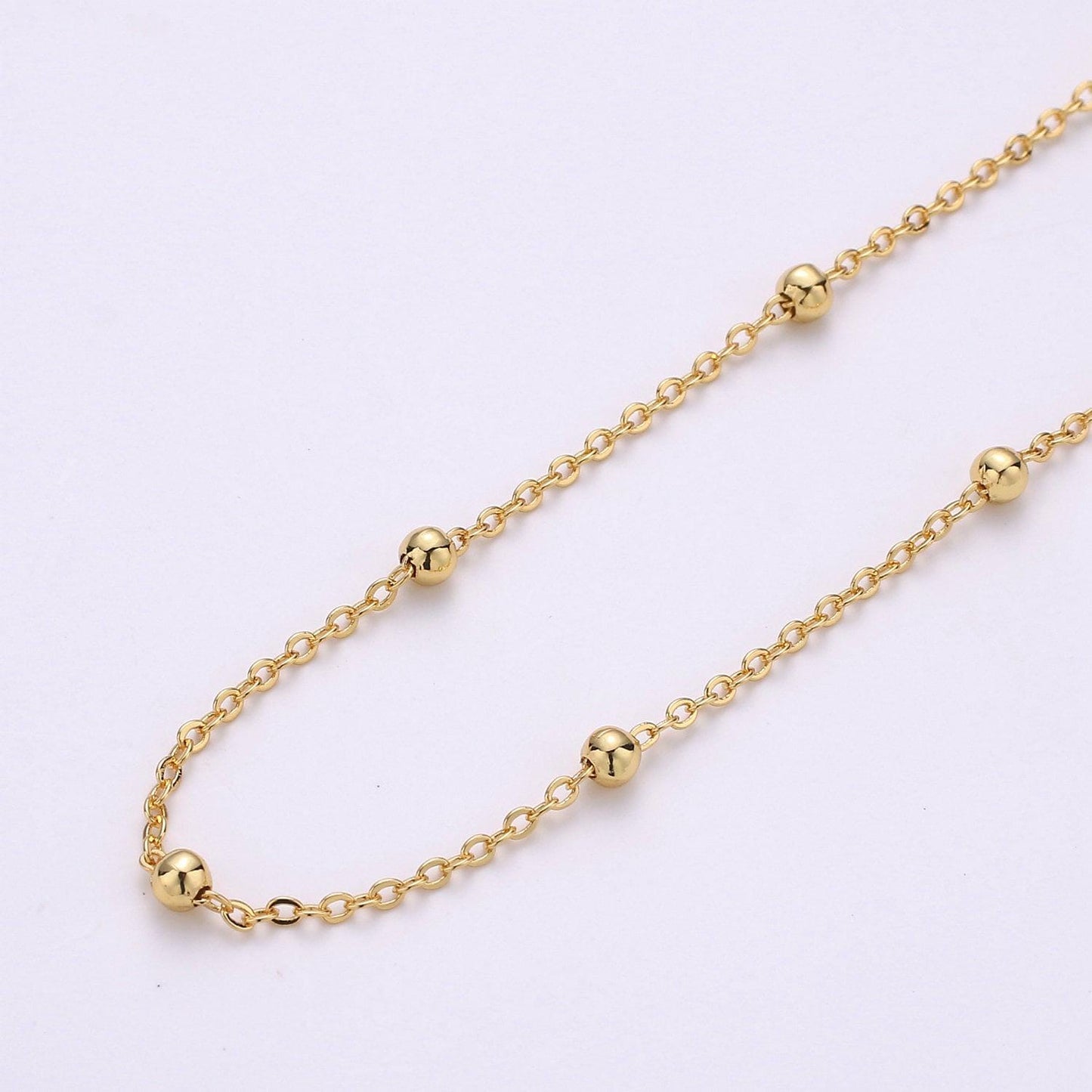 Satellite chain by yard, beaded chain, high quality bulk chain for jewelry necklace, bracelet, anklet supplies, 139