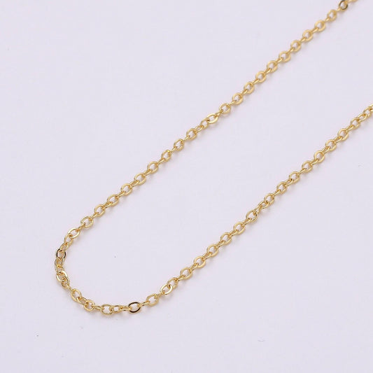 Gold rolo cable chain by yard, oval link chain by foot, wholesale bulk roll chain for diy jewelry, thickness 2mm,134