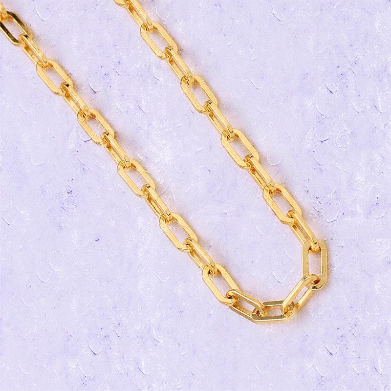 14k gold oval paperclip dainty chain by yard, elegant paperclip specialty link chain by foot, chain size 7x3mm,121,122,123,124