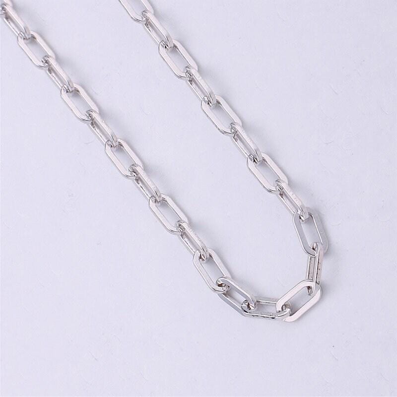 14k gold oval paperclip dainty chain by yard, elegant paperclip specialty link chain by foot, chain size 7x3mm,121,122,123,124