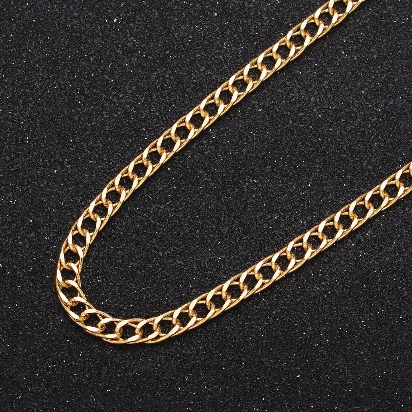 24k gold filled textured 1.8mm width anchor mariner unfinished chain by yard for jewelry making supply | roll-1068