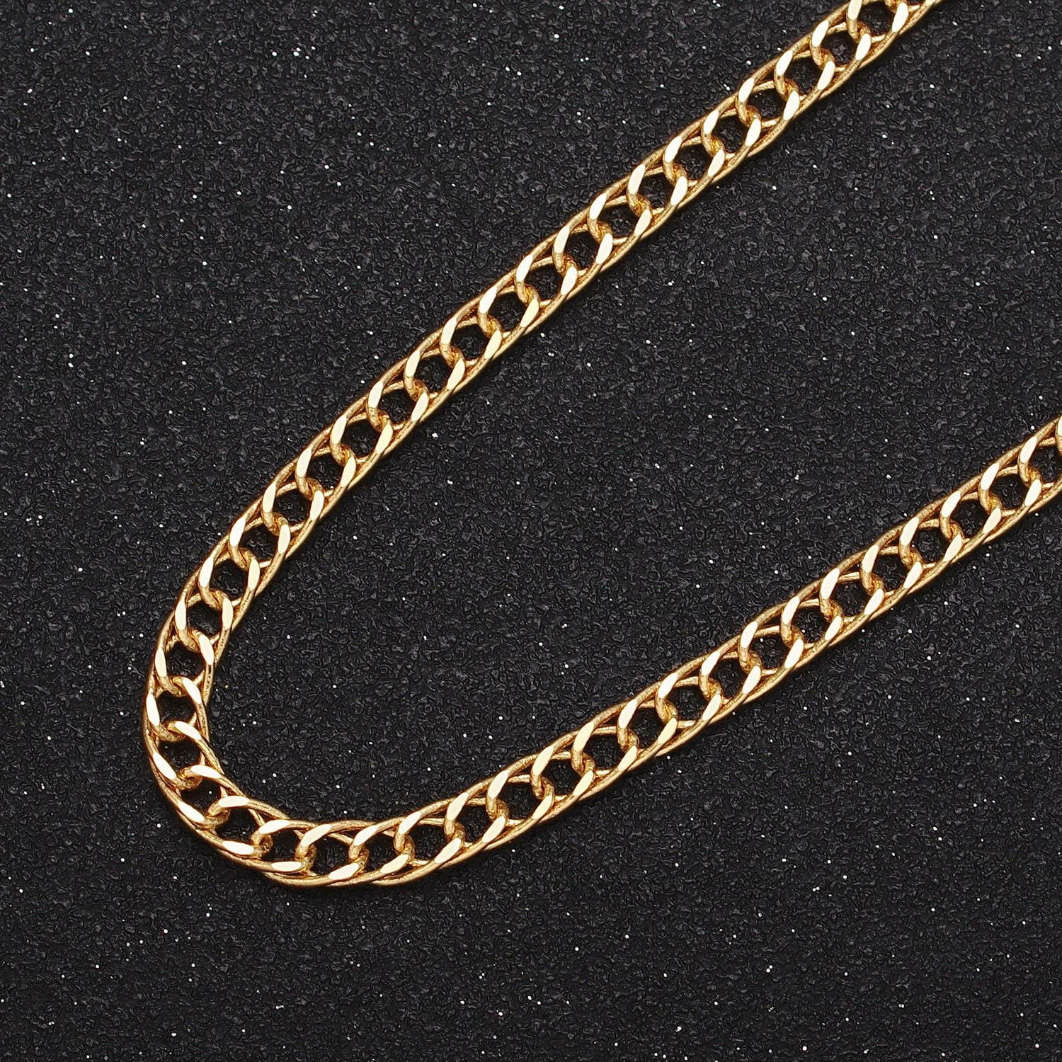 24k gold filled textured 1.8mm width anchor mariner unfinished chain by yard for jewelry making supply | roll-1068