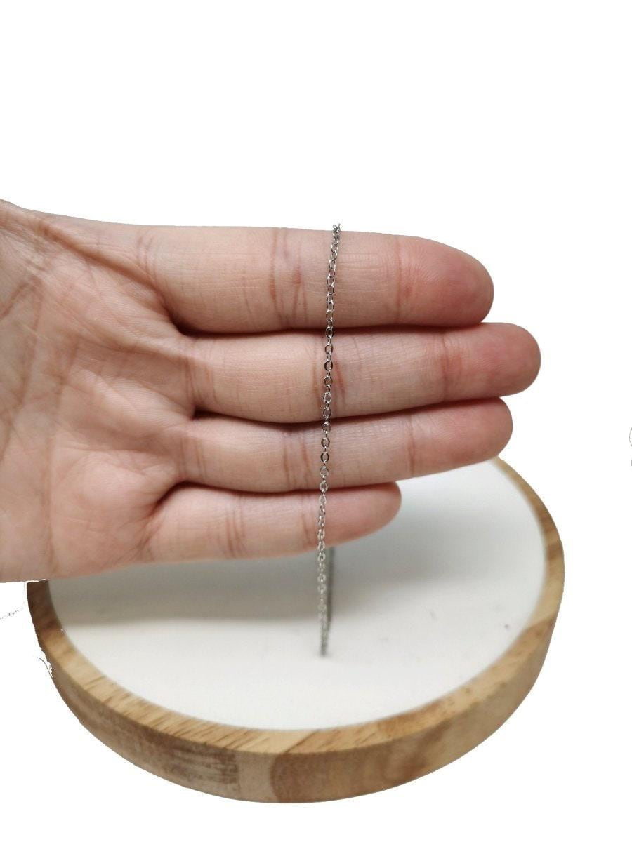 Silver rolo cable chain by yard dainty cable rolo chain unfinished wholesale bulk roll chain for diy jewelry, thickness 1mm roll-101