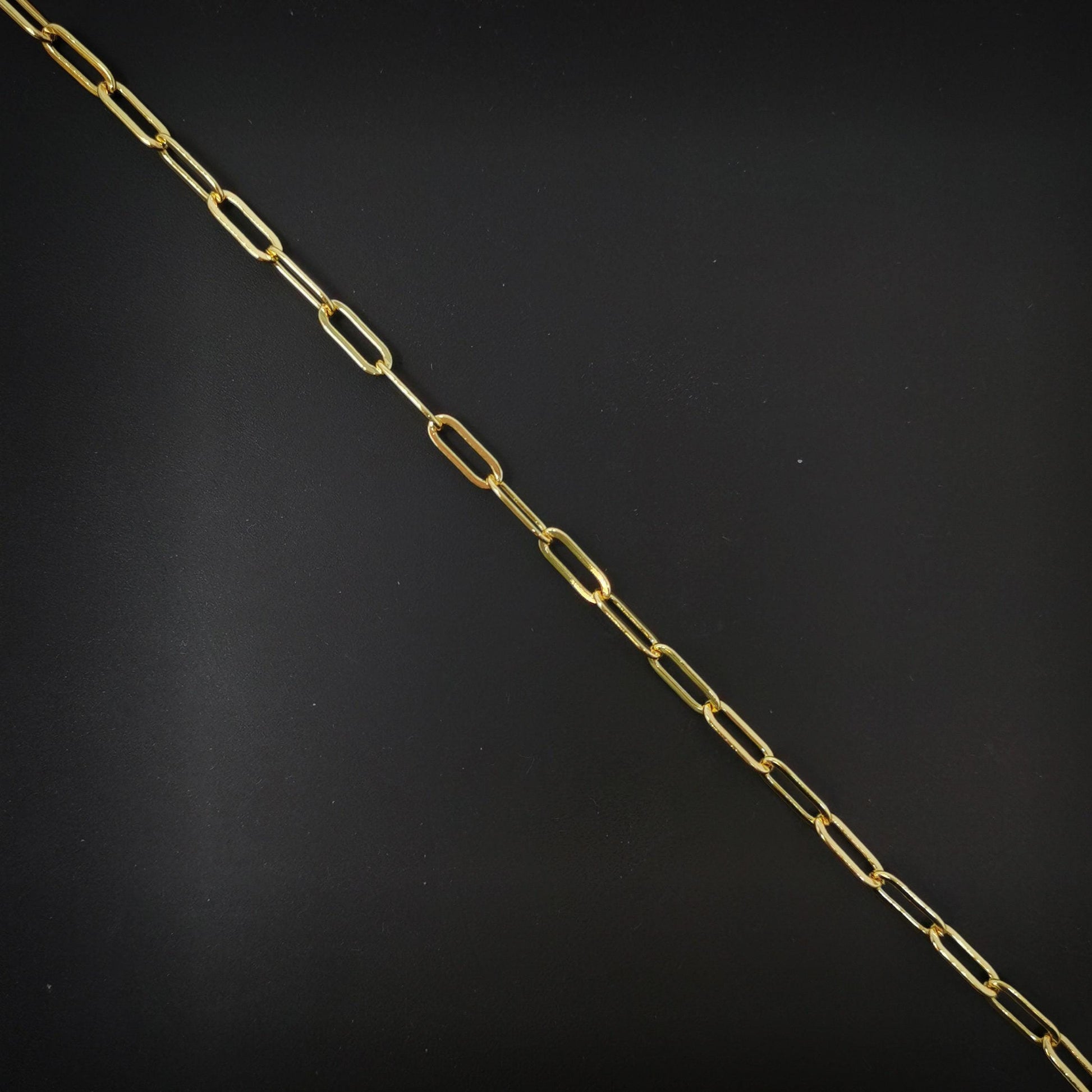 Gold paperclip chain by yard, oval link chain, wholesale bulk roll chain for diyjewelry, thickness 0.7mm,72,95