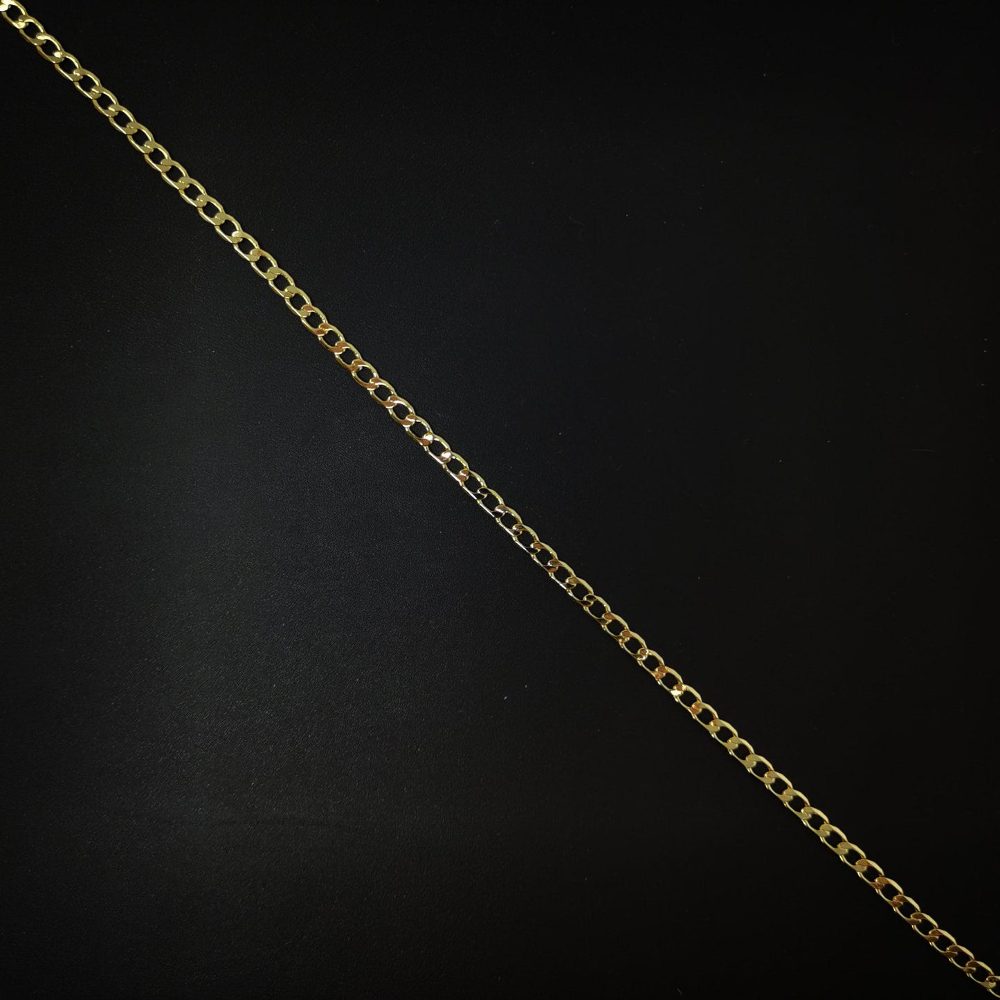 24k gold cuban curb chain by yard, cuban curb chain by foot, wholesale bulk roll chain for jewelry making, width is 3mm,87