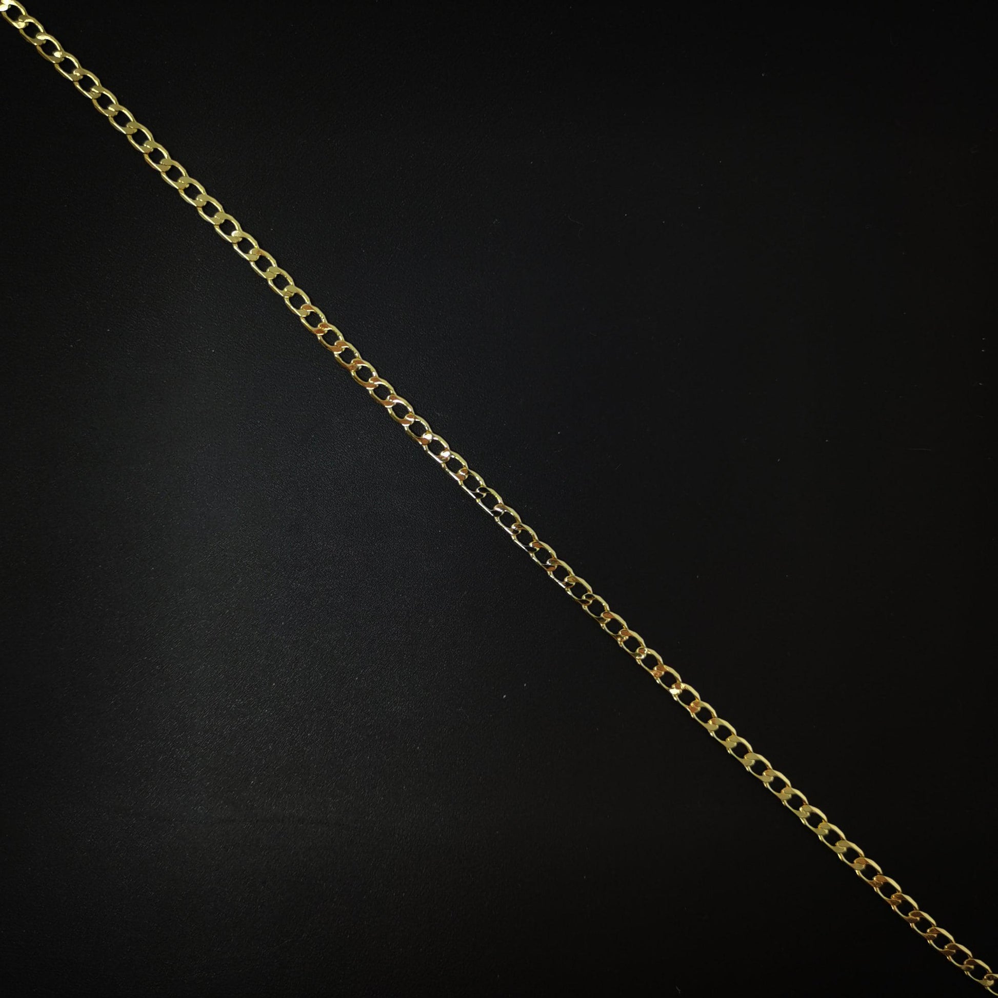 24k gold cuban curb chain by yard, cuban curb chain by foot, wholesale bulk roll chain for jewelry making, width is 3mm,87