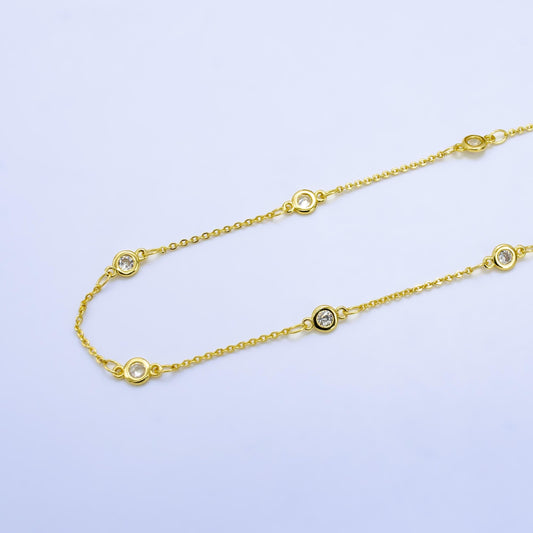 24k gold filled cz satellites chain by yard, wholesale gold station chain cz bezel cut chain for jewelry making | roll-1532