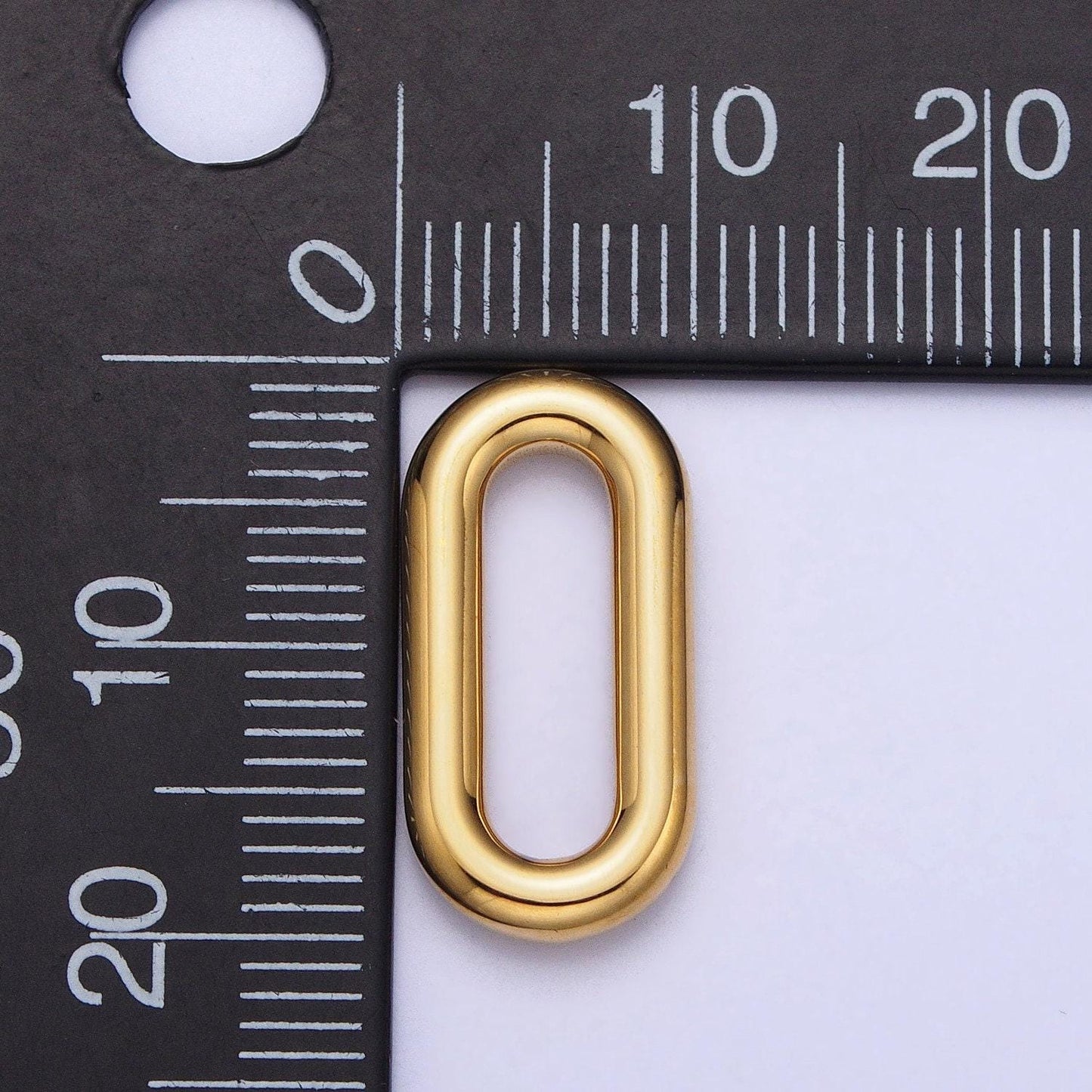 Stainless steel rectangular oblong paperclip link charm in gold & silver elongated link chain for necklace bracelet supply | p-903