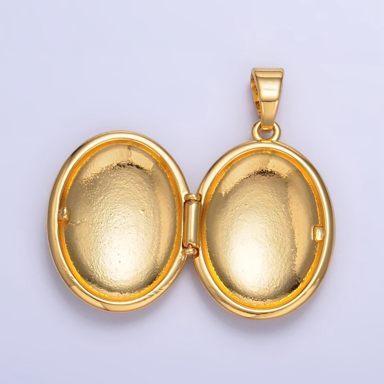 24k gold filled oval locket flower engrave pendant for necklace floral locket jewelry making supply aa1016
