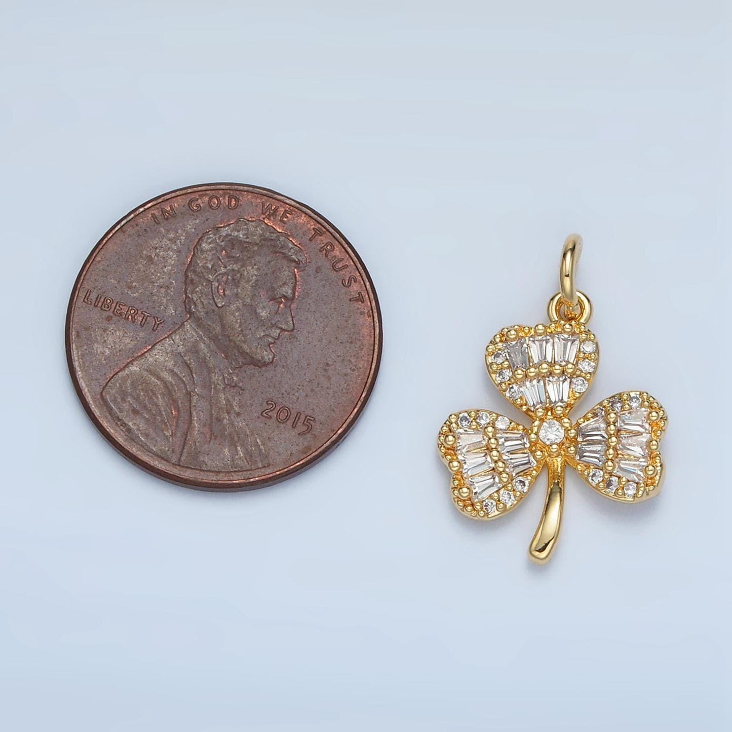 Pelargonium leaf baguette gold filled plant charm | w-121