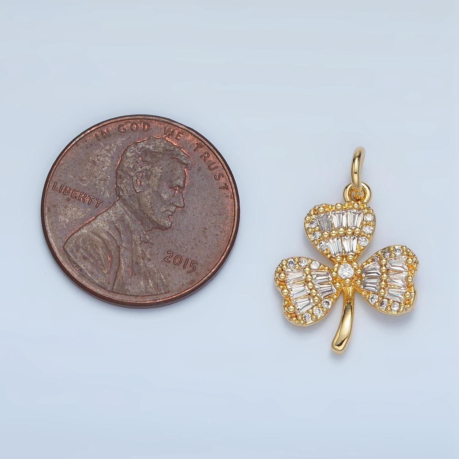 Pelargonium leaf baguette gold filled plant charm | w-121