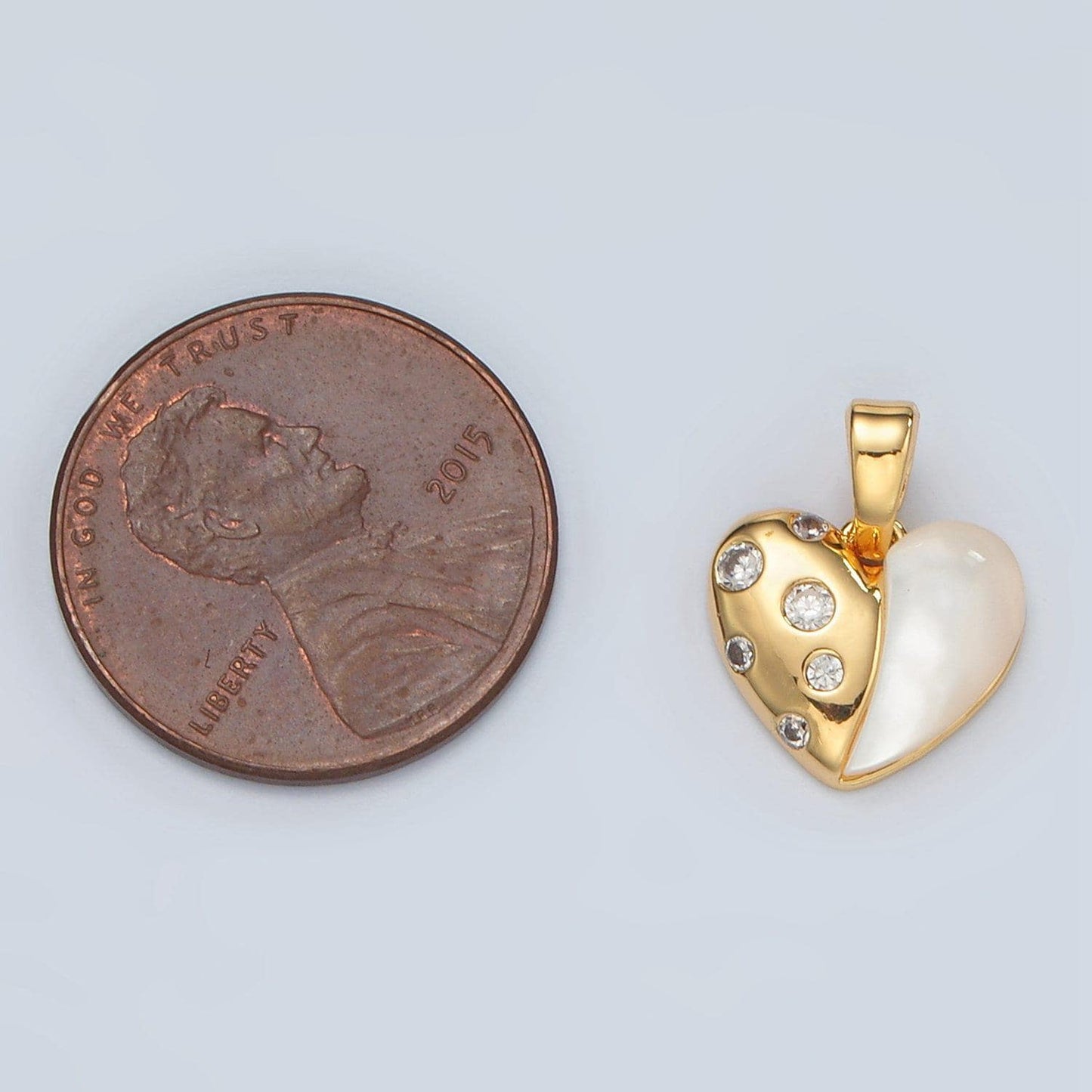 24k gold filled shell pearl heart charms cz pendant for bracelet necklace earring charm h785