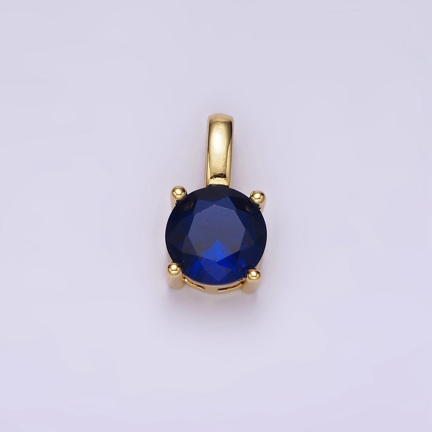 14k gold filled solitaire birthstone cz personalized pendant | ah063 - ah074