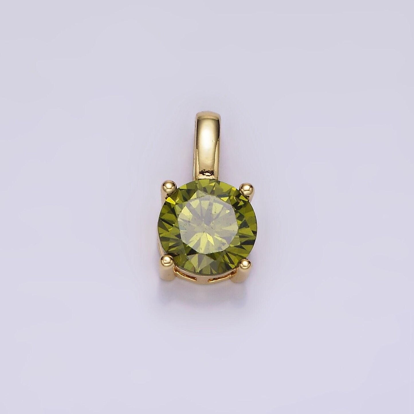 14k gold filled solitaire birthstone cz personalized pendant | ah063 - ah074