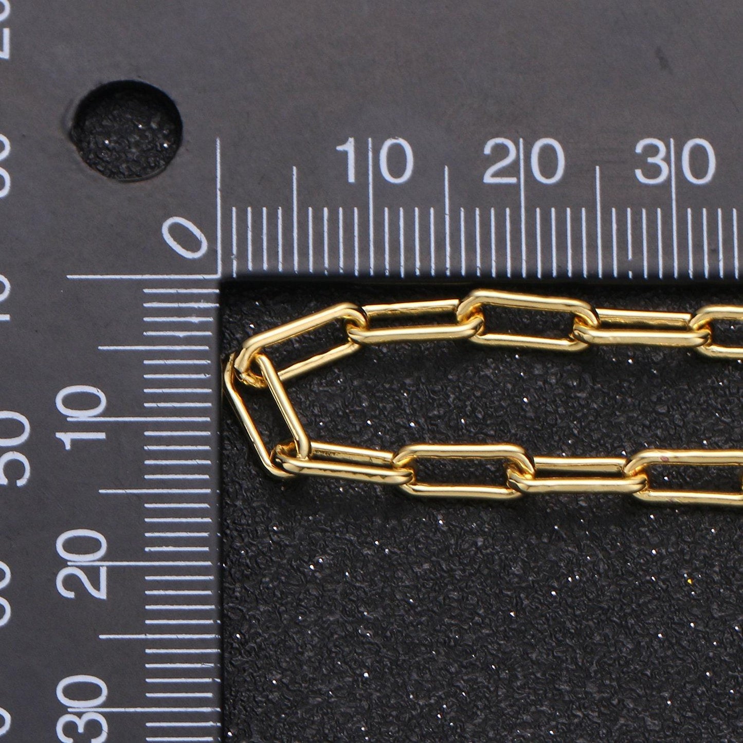14k gold paperclip rolo cable chain by yard, cable rolo chain, light rolo chain thicknest 1 mm,roll-374/260
