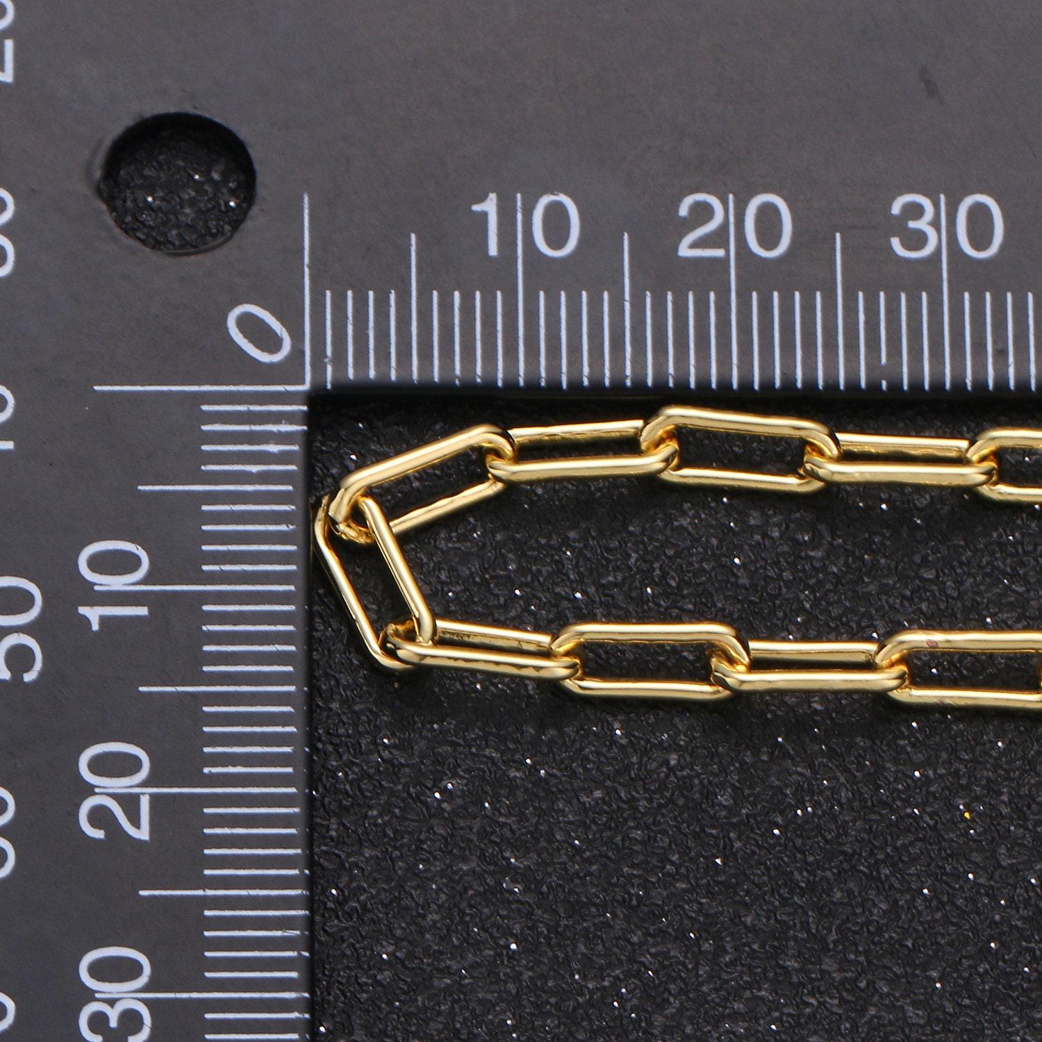 14k gold paperclip rolo cable chain by yard, cable rolo chain, light rolo chain thicknest 1 mm,roll-374/260