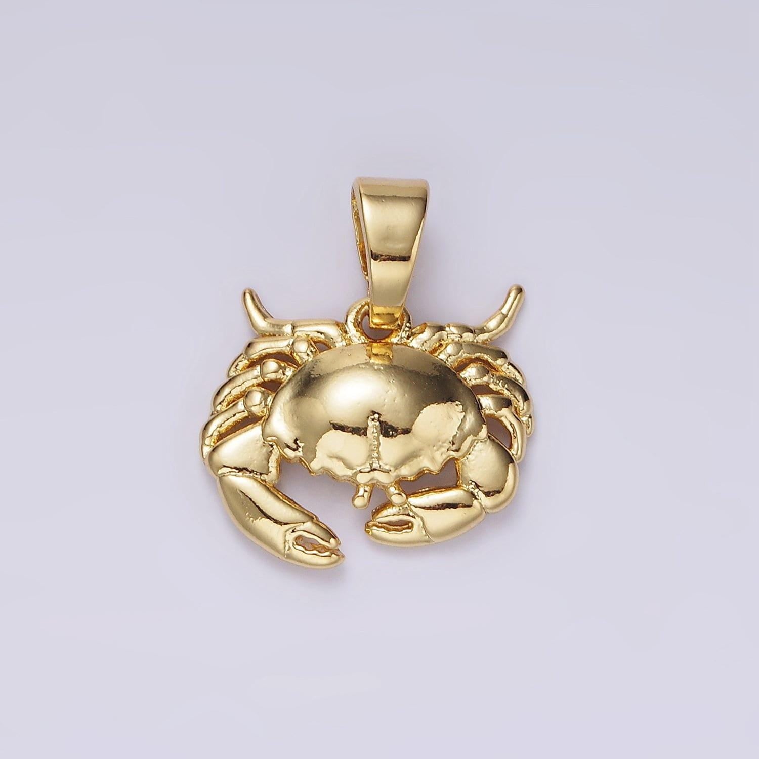 Dainty gold crab charm, king crab bracelet charm, dainty necklace charm, tiny earring charm, ocean underwater animal ah042