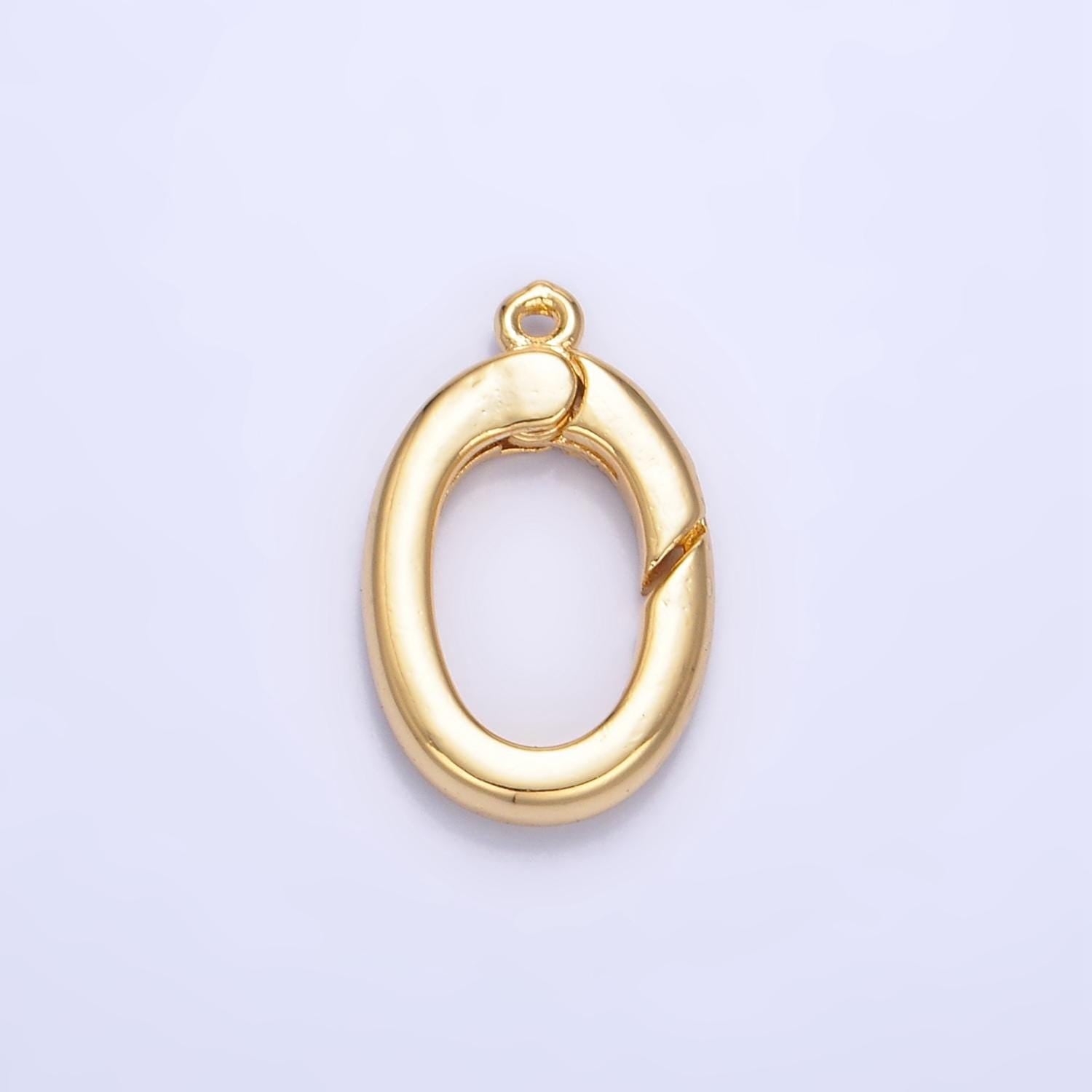 24k gold filled bail enhancer charm holder with spring gate ring for necklace charm supply jewelry making z1001