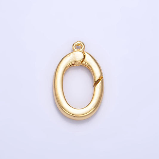 24k gold filled bail enhancer charm holder with spring gate ring for necklace charm supply jewelry making z1001